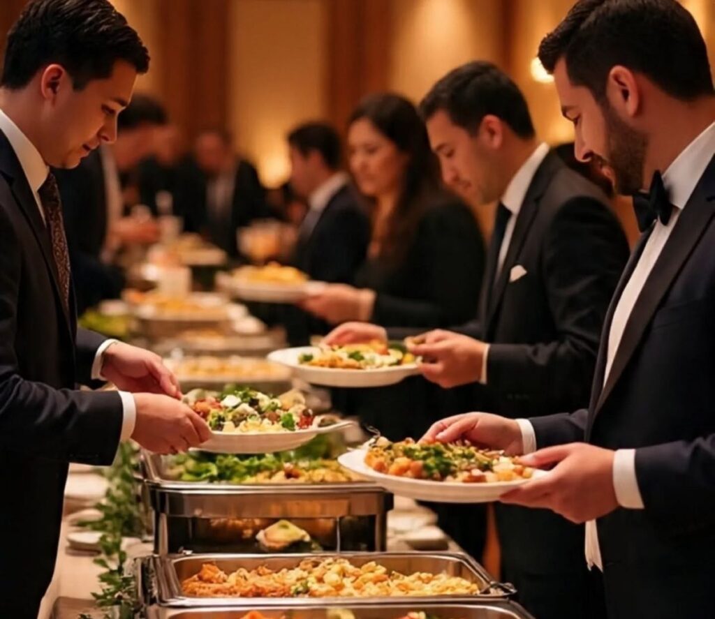 Corporate catering setup with professional buffet arrangement in Bangalore